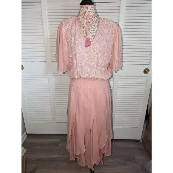 Diane Freis Dresses | Rare Vintage Silk Diane Freis Dress | Color: Pink | Size: L | Paulae1962's Closet Diane Freis Dresses | Rare Vintage Silk Diane Freis Dress | Color: Pink | Size: L | Paulae1962's Closet